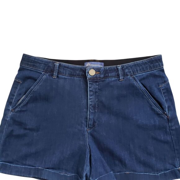 Democracy Ab Solution Jean Shorts Womens 16 Blue Denim High Rise Cuffed Stretch - Picture 2 of 6